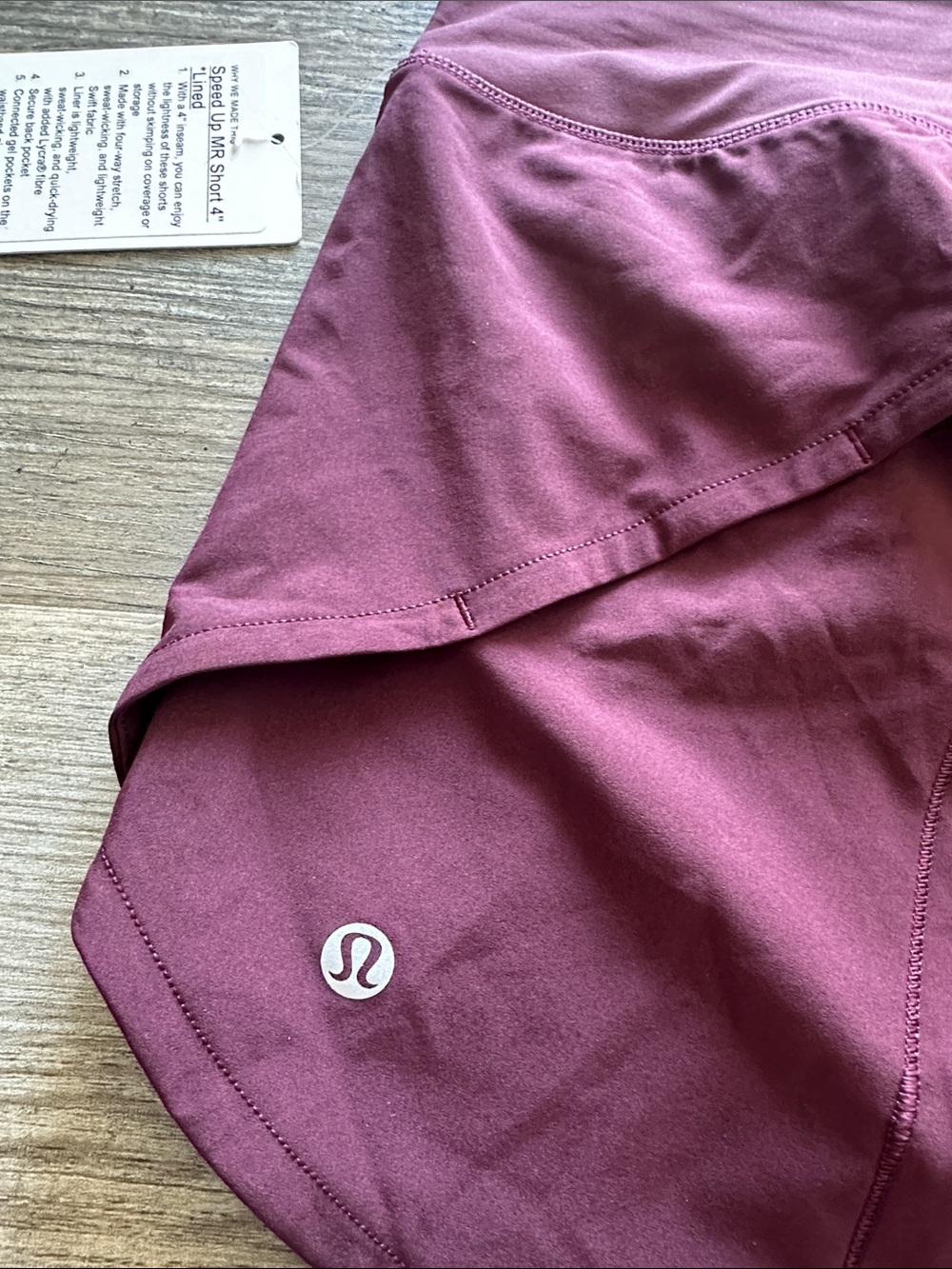 Lululemon Speed Up Short Long *4" Updated Fit Cassis Sz 14 - Picture 5 of 7